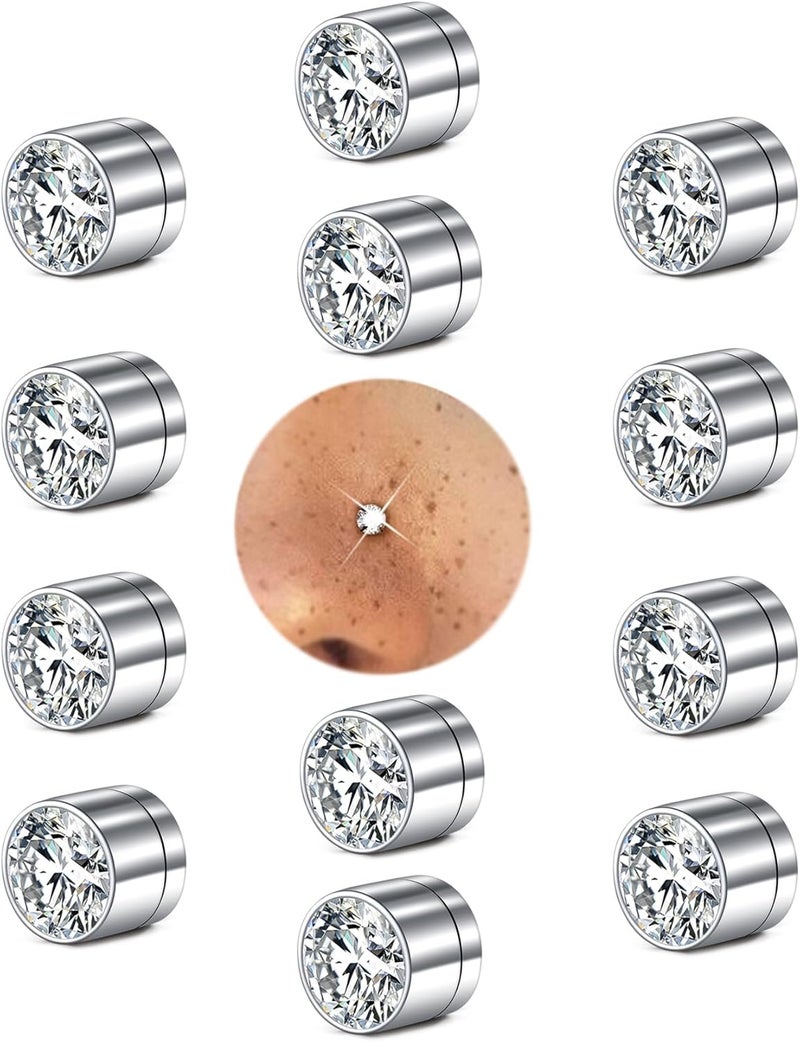MODRSA Fake Nose Stud Fake Nose Ring Stud Fake Nose Piercing Fake Lip Ring Fake Earrings Stud Silver Gold Fake Cartilage Helix Earring Clip on Earring Hoop Fake Eyebrow Ring Fake Bridge Piercing - Image 1